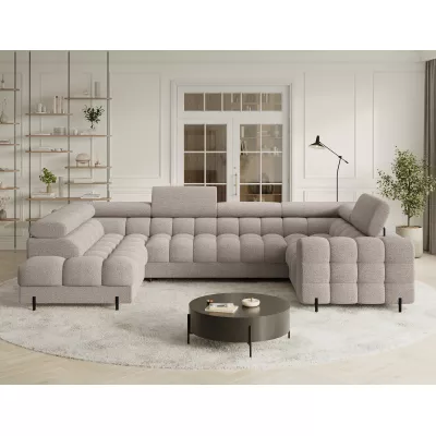 Designer-Sofagarnitur für U KALANI – grau-beige, linke Ausführung