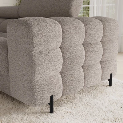 Designer-Sofagarnitur für U KALANI – grau-beige, linke Ausführung