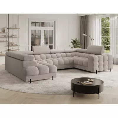 Designer-Sofagarnitur für U KALANI – grau-beige, linke Ausführung