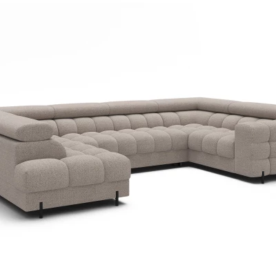 Designer-Sofagarnitur für U KALANI – grau-beige, linke Ausführung
