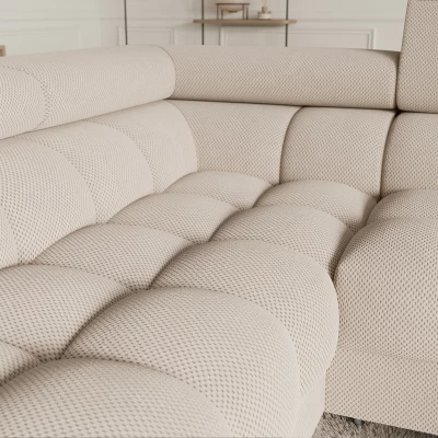 Designer-Sofagarnitur für U-förmige Sitzgruppe KALANI – hellbeige, linke Ausführung
