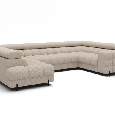 Designer-Sofagarnitur für U-förmige Sitzgruppe KALANI – hellbeige, linke Ausführung