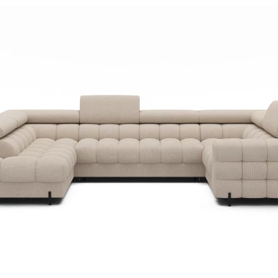 Designer-Sofagarnitur für U-förmige Sitzgruppe KALANI – hellbeige, linke Ausführung