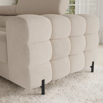 Designer-Sofagarnitur für U-förmige Sitzgruppe KALANI – hellbeige, linke Ausführung