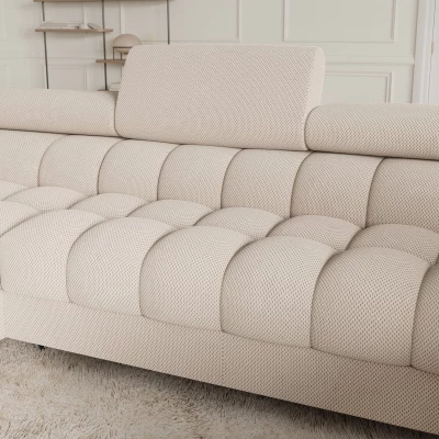 Designer-Sofagarnitur für U-förmige Sitzgruppe KALANI – hellbeige, linke Ausführung