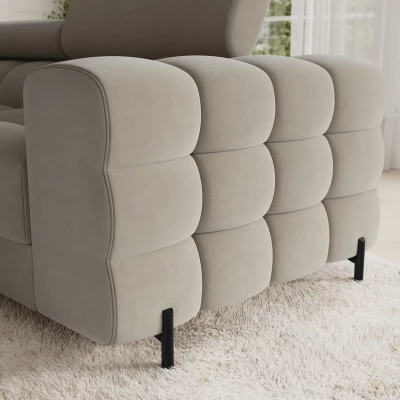 Designer-Sofagarnitur für U-förmige Sitzgruppe KALANI – beige, linke Ausführung