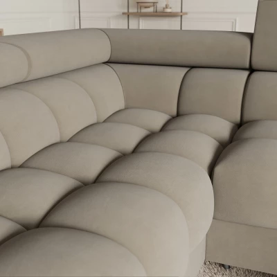 Designer-Sofagarnitur für U-förmige Sitzgruppe KALANI – beige, linke Ausführung