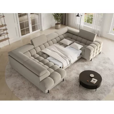 Designer-Sofagarnitur für U-förmige Sitzgruppe KALANI – beige, linke Ausführung
