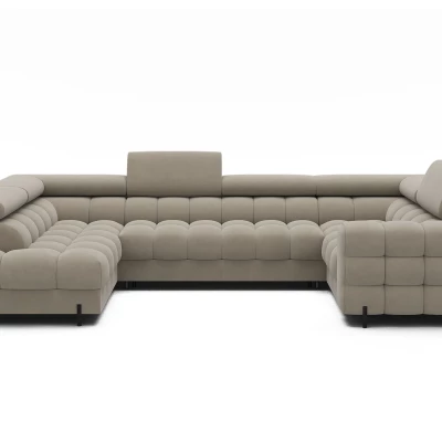 Designer-Sofagarnitur für U-förmige Sitzgruppe KALANI – beige, linke Ausführung