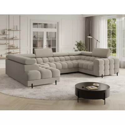 Designer-Sofagarnitur für U-förmige Sitzgruppe KALANI – beige, linke Ausführung