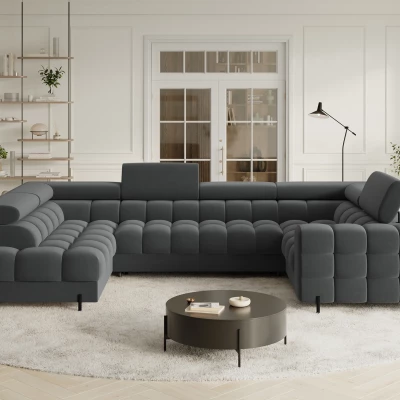 Designer-Sofagarnitur für U KALANI – dunkelgrau, linke Ausführung