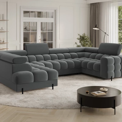 Designer-Sofagarnitur für U KALANI – dunkelgrau, linke Ausführung