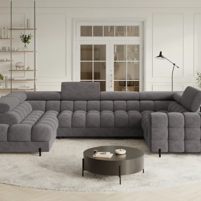Designer-Sofagarnitur für U-förmige Räume KALANI – grau, linke Ausführung