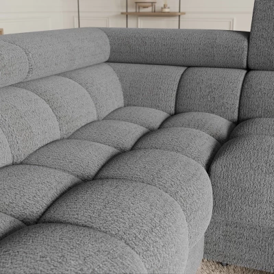 Designer-Sofagarnitur für U-förmige Sitzgruppe KALANI – hellgrau, linke Ausführung