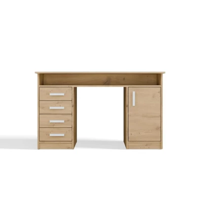 Schreibtisch mit Schubladen und Schrank LUNARO – Eichenholz