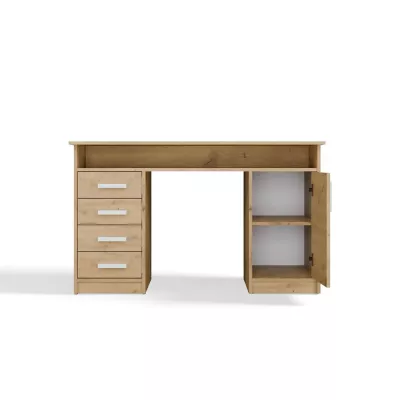 Schreibtisch mit Schubladen und Schrank LUNARO – Eichenholz