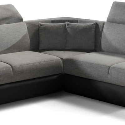 Ecksofa ANSELM - grau/schwarz