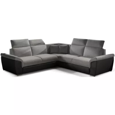 Ecksofa ANSELM - grau/schwarz