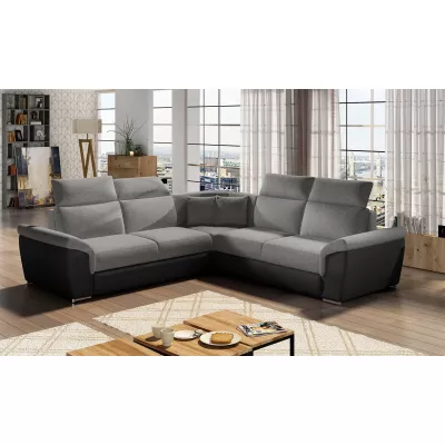 Ecksofa ANSELM - grau/schwarz