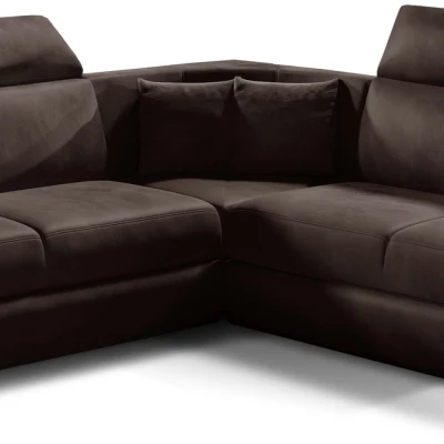 ANSELM Ecksofa - dunkelbraun