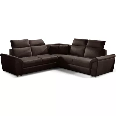 ANSELM Ecksofa - dunkelbraun