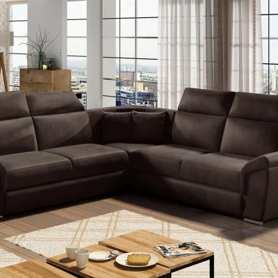 ANSELM Ecksofa - dunkelbraun