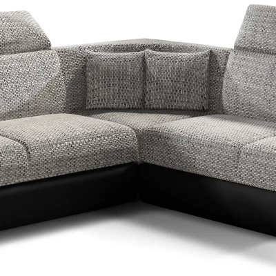 Ecksofa ANSELM - hellgrau / schwarz
