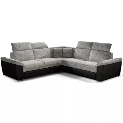 Ecksofa ANSELM - hellgrau / schwarz