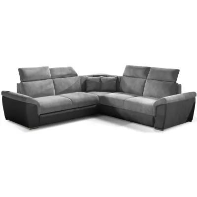 Ecksofa ANSELM – Hellgrau / Dunkelgrau