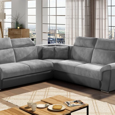 Ecksofa ANSELM – Hellgrau / Dunkelgrau