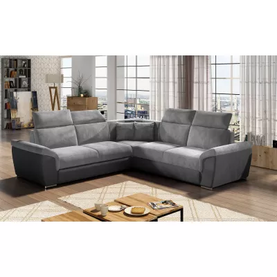 Ecksofa ANSELM – Hellgrau / Dunkelgrau