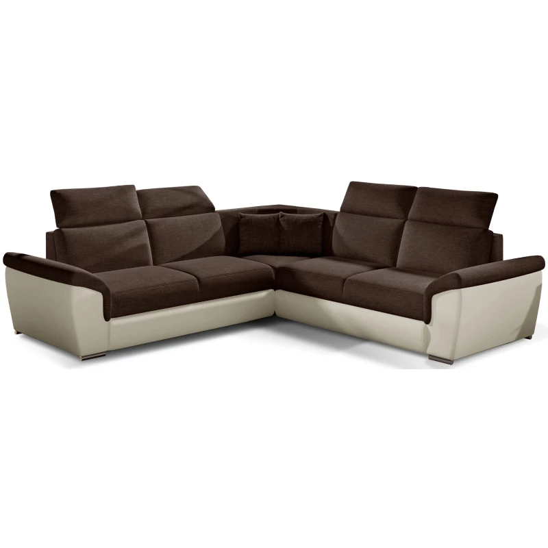 Ecksofa ANSELM - braun/beige