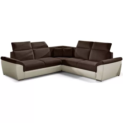Ecksofa ANSELM - braun/beige