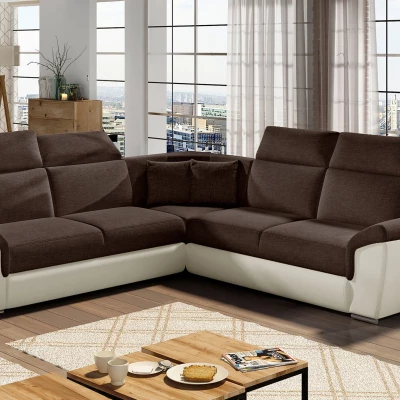 Ecksofa ANSELM - braun/beige