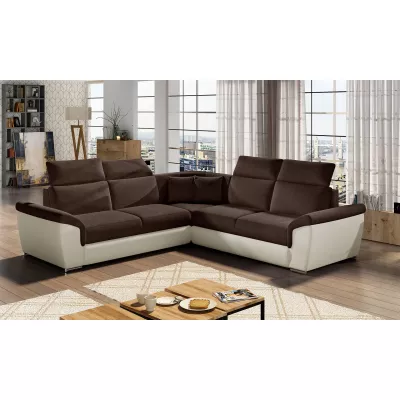 Ecksofa ANSELM - braun/beige