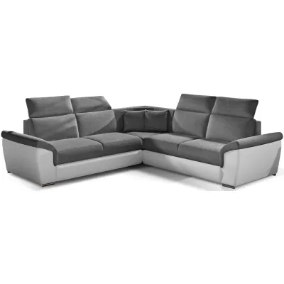 Ecksofa ANSELM - grau/weiß