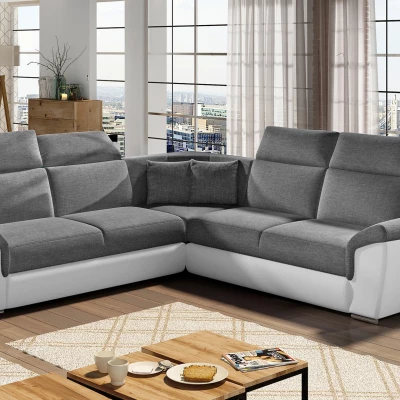 Ecksofa ANSELM - grau/weiß