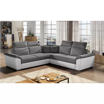 Ecksofa ANSELM - grau/weiß