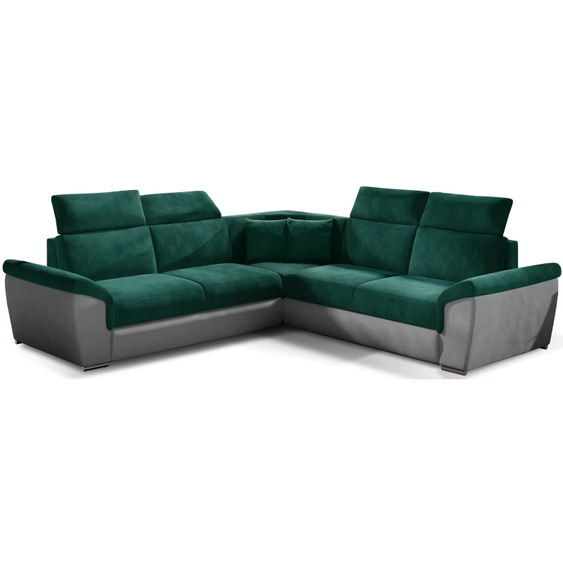 Ecksofa ANSELM - grün/grau