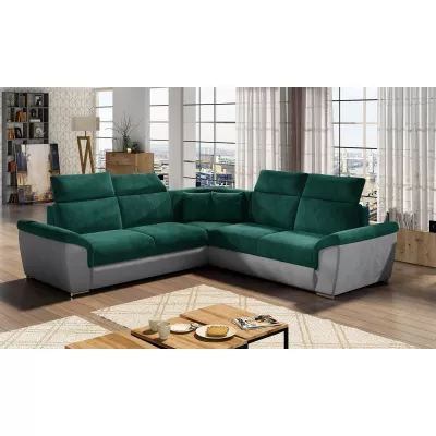 Ecksofa ANSELM - grün/grau