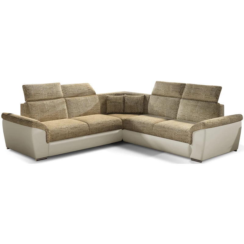 Ecksofa ANSELM - dunkelbeige / beige