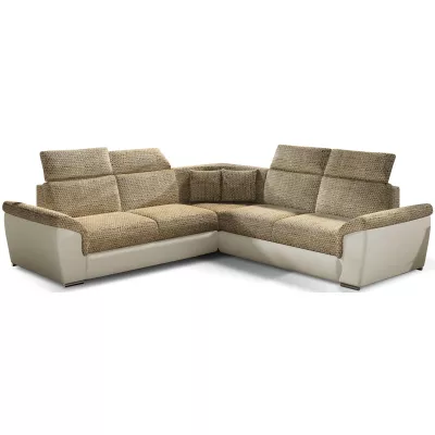 Ecksofa ANSELM - dunkelbeige / beige