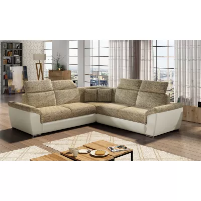 Ecksofa ANSELM - dunkelbeige / beige