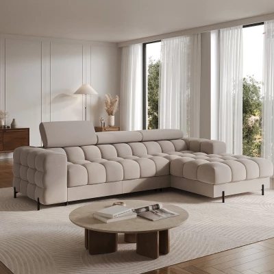 Ecksofa mit Stauraum ELIS - Latte, rechte Ecke
