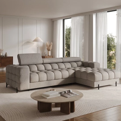 Ecksofa mit Stauraum ELIS – beige, rechte Ecke