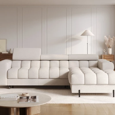 Ecksofa mit Stauraum ELIS – hellbeige, rechte Ecke