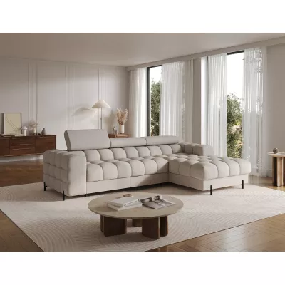 Ecksofa mit Stauraum ELIS – hellbeige, rechte Ecke