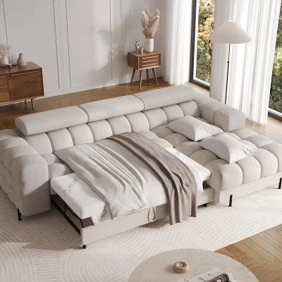 Ecksofa mit Stauraum ELIS – hellbeige, rechte Ecke