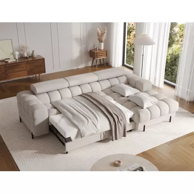 Ecksofa mit Stauraum ELIS – hellbeige, rechte Ecke