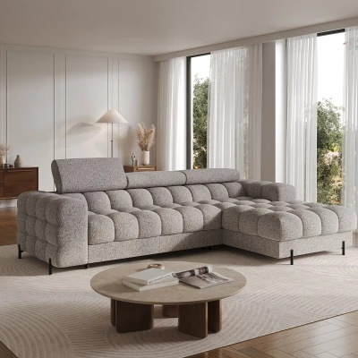 Ecksofa mit Stauraum ELIS – grau-beige, rechte Ecke